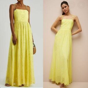 Alice + Olivia Lemon Yellow “Juniper”Tie Strap Dress